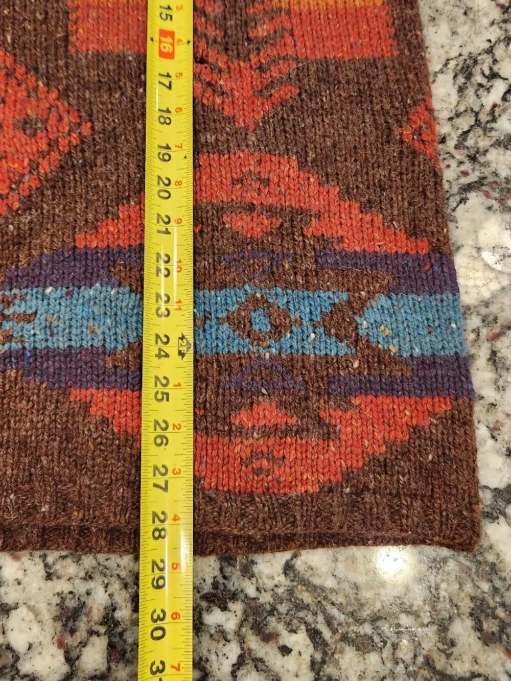 Vintage Aztec Hand Knit Silk Wool Sweater Lauren Ralph Lauren Country Western - Picture 4 of 8